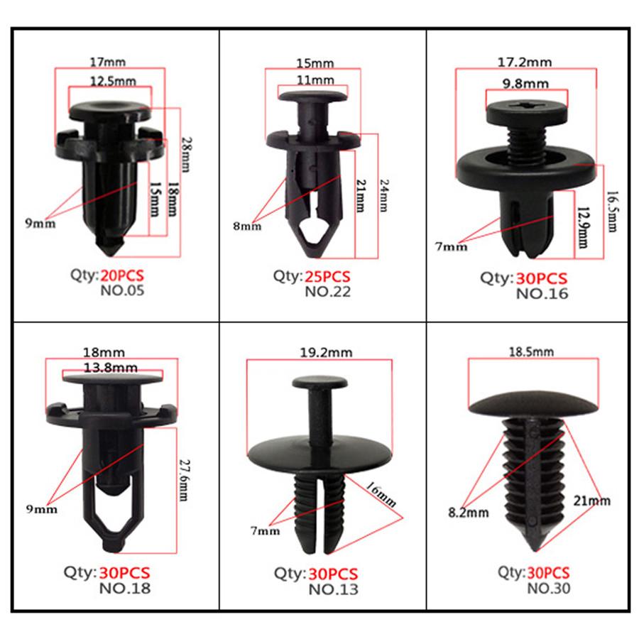 300PCS Mixed Car Fasteners Car Door Bumper Mudguard Trim Panel Fender Lining Ret