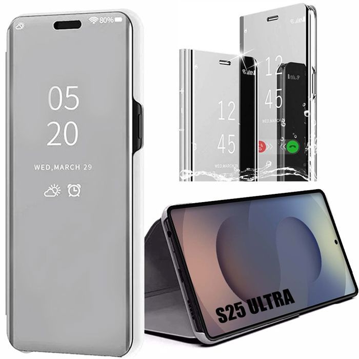 Protective Case - BOOLING - for Samsung Galaxy S25 Ultra - Silver - Smart Case - Mirror Effect