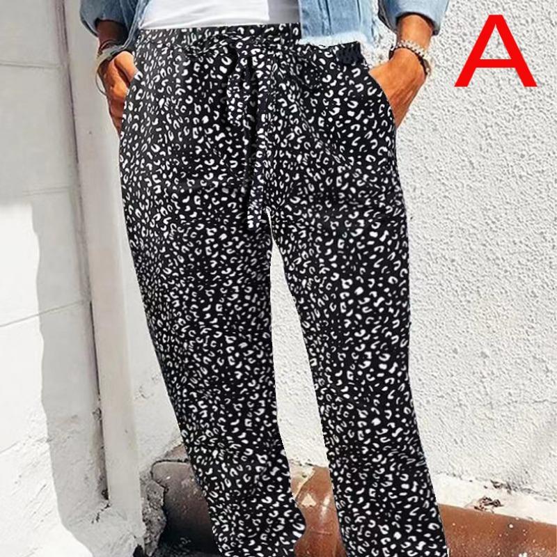 DAFIFY Женская мода на лето и весну, повседневные брюки с леопардовым принтом и высокой талией, брюки и капри