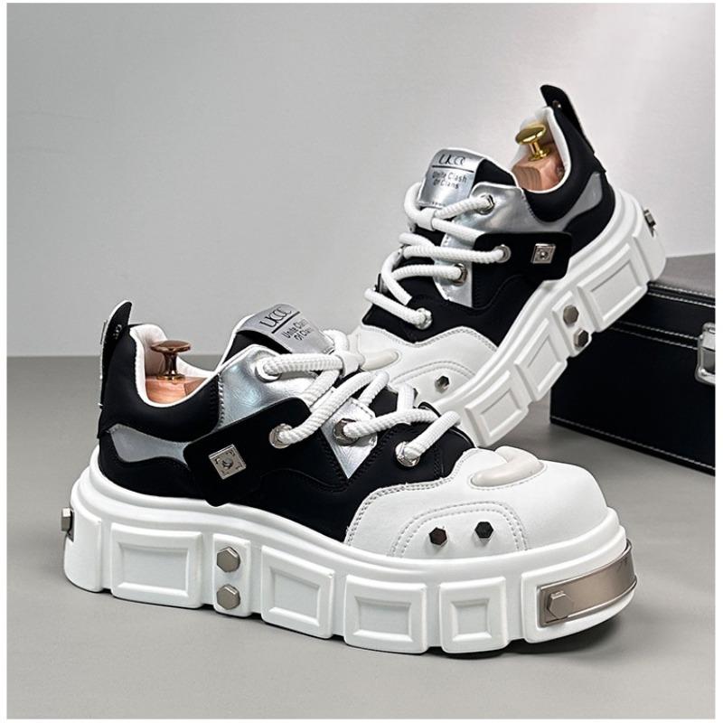 Fashion Shoes for Men Trendy Big Head Thick Sole Derby Shoes Fad Rivets Versatile Casual Shoe Punk Skateboard Men Shoe Zapatillas Hombre