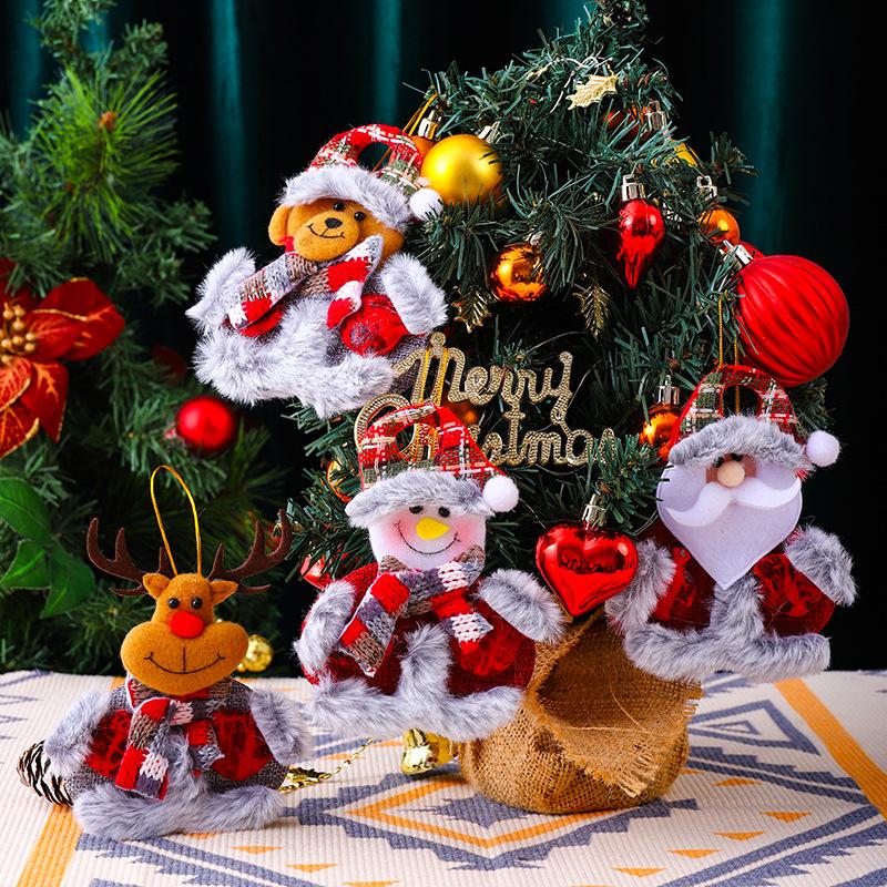 Christmas decorations, fabric pendants, Christmas tree pendants, Santa Claus doll pendant gifts