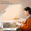 LED Eye-Care Desk Lamp with USB, Student Dormitory Creative Bedside Reading Light, Long Arm Folding Clip Design