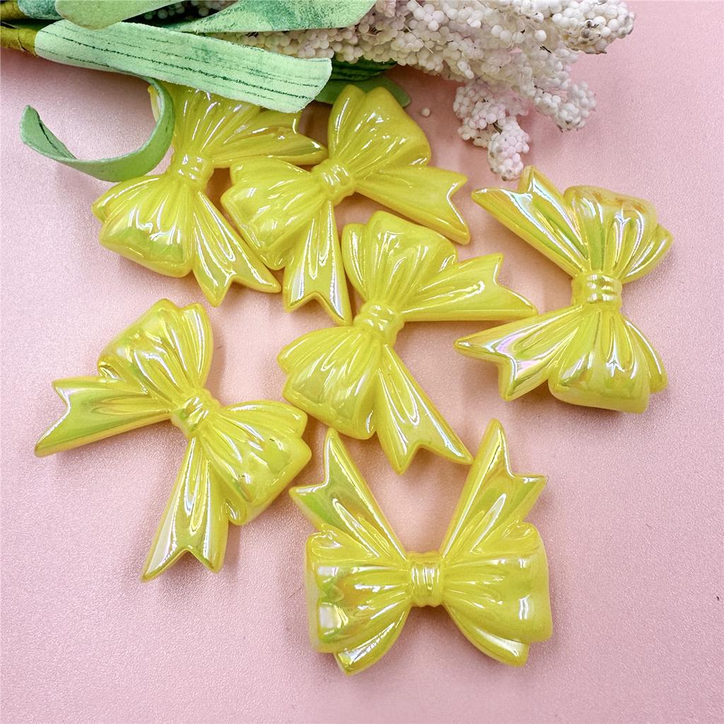 Hanmade Jewelry Making Beading Neclace Bracelet Bowknot DIY Findings 6Pcs 32.3*36.6mm for Crafted Big Bow Handcrafted Acrylic Loose Beads