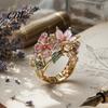 Flexible Size Ring Lightweight Alloy Finger Ring, Butterfly Flower Shape Adjustable Opening Daily Wear Design Band for Date Party