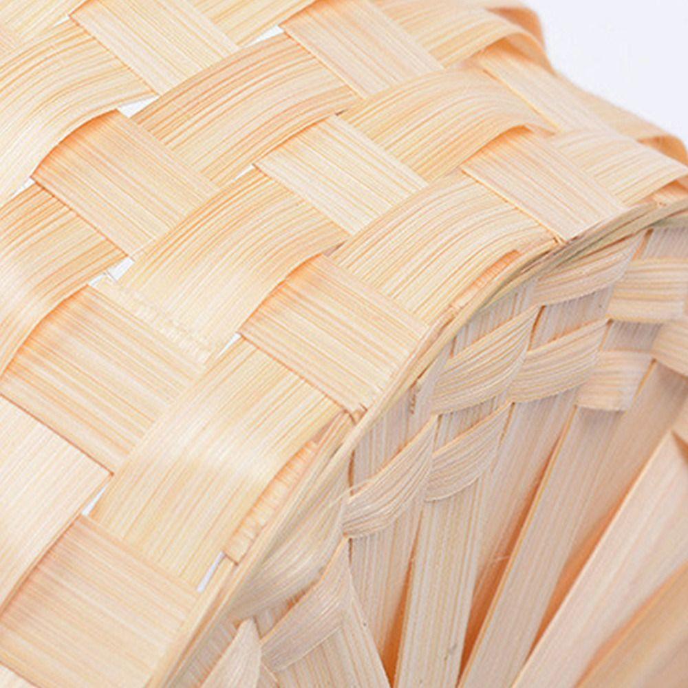 Бамбуковая корзина для хранения полосок Многофункциональная корзина для цветов Для фруктов Хлеба Мелочей