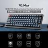 Keychron V1 Max Wireless Custom Mechanical Bluetooth Wired JIS Kana RGB Gateron Jupiter Mechanical Gasket Compatible with Mac and Windows Jupiter