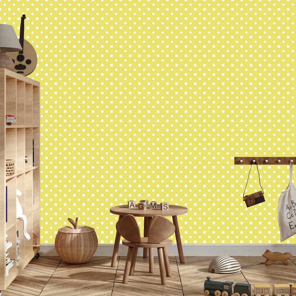 Cream and yellow dots wallpaper, fine detail for living room and bedroom 50x1000