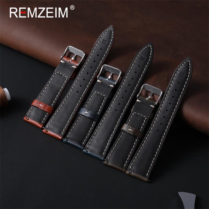 Quick Release Leather Watch Strap 18mm 19mm 20mm 21mm 22mm Universal Replacement Bracelet for Men Women Watchband Belt