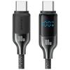 USAMS USB-C To USB-C Cable 100W 1.2M     Digital Display Zinc Alloy Fast Charging Data Cable Hx Series Sj742Usb01 (Us-Sj742)