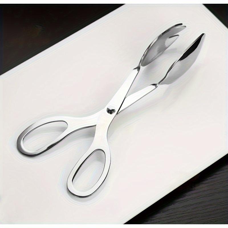 1pc Spatula And Fork Salad Tongs, Mirror Finishing Stainless Steel, Serving Tongs, Pastry Tongs, Candy Tongs, Salad Tongs, Kitchen Gadget