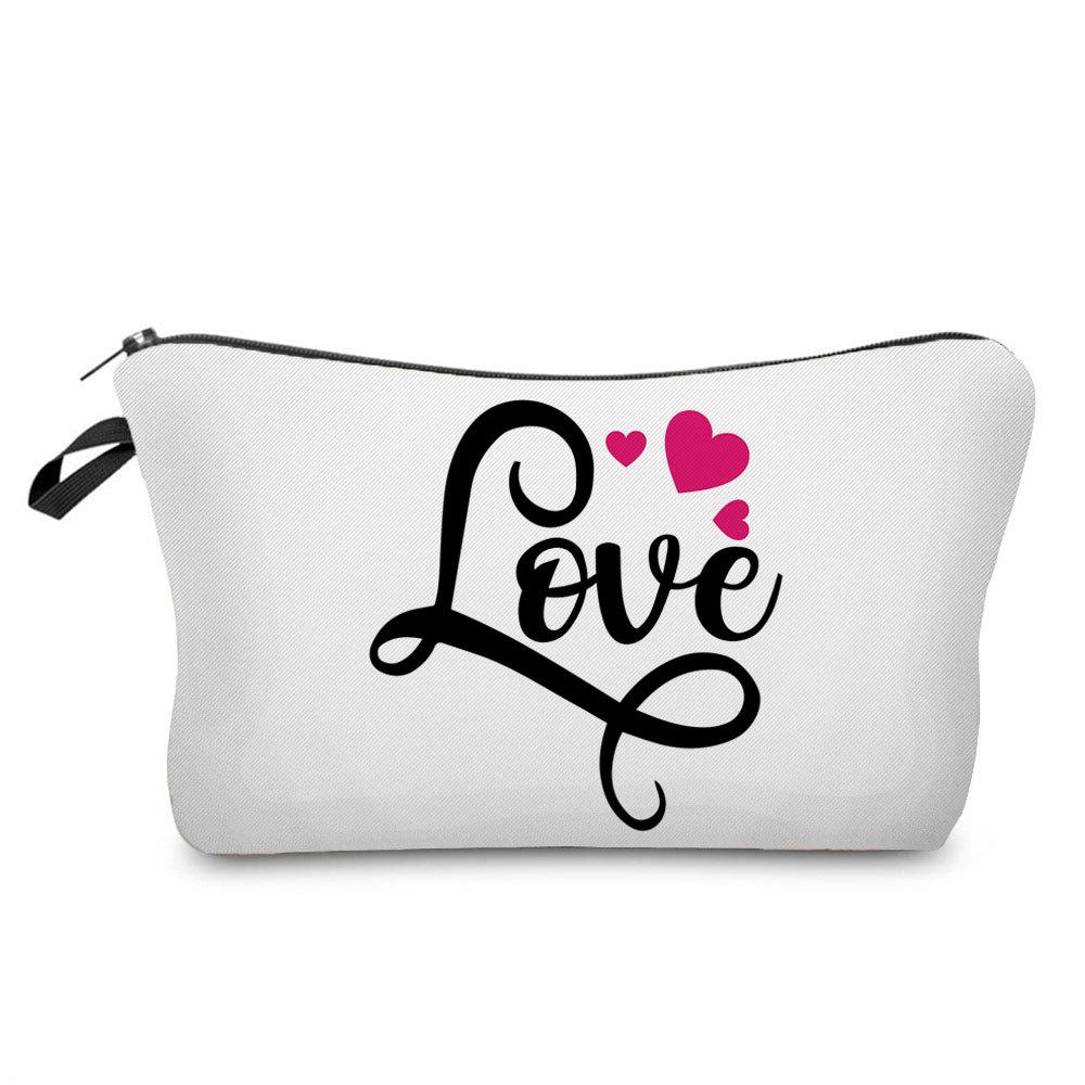 Женская косметичка с принтом Love для организации туалетных принадлежностей, дорожный органайзер для хранения 6385
