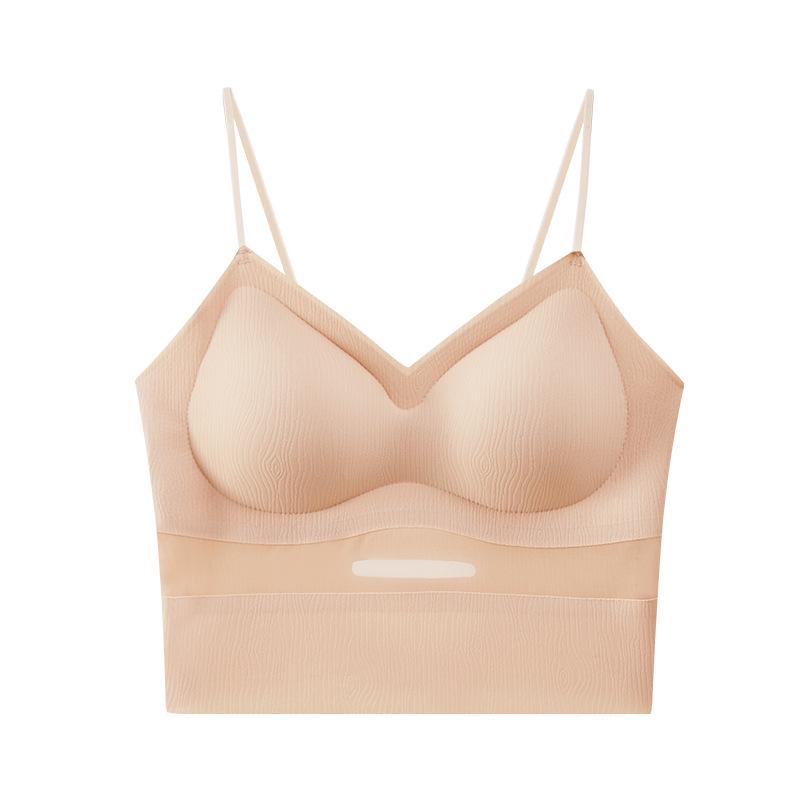 Женская бесшовная майка: Удобный, дышащий, без бюстгальтера, без стальных колец, с нагрудными подушечками, цельный верхний топ.