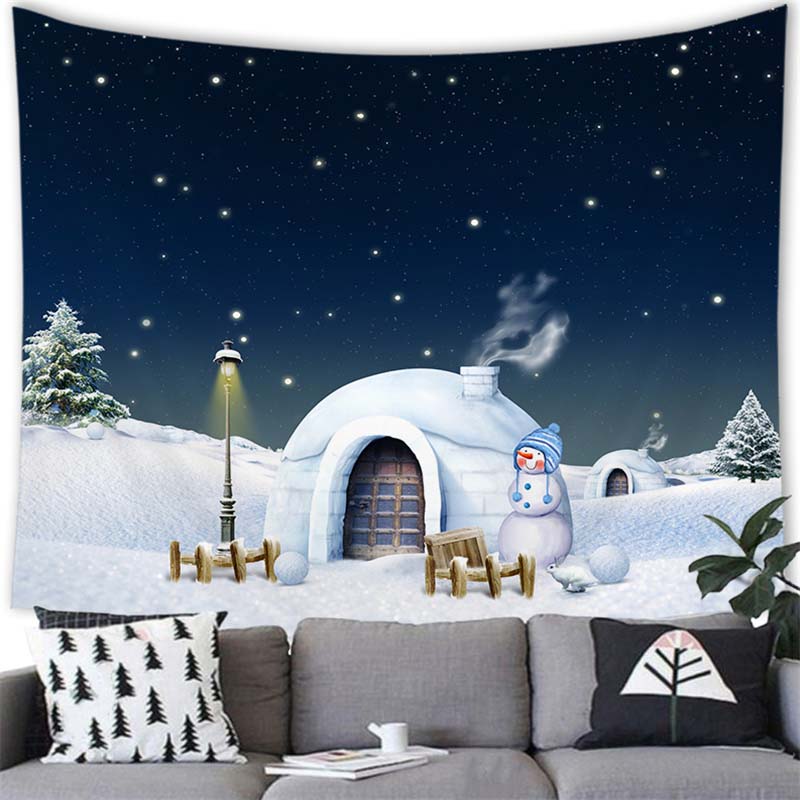 С Рождеством гобелен настенный Санта-Лось Снеговик украшения гобелен Рождественское украшение дома фон настенный гобелен