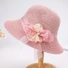 Соломенная шляпа с бантом и цветами, женская летняя солнцезащитная кепка с широкими полями, аксессуары для пляжа