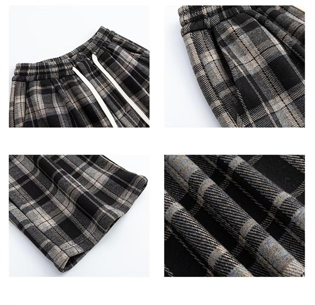 Vasarhely Gaucho Loose Elastic Waist Women's Wide-Leg Pants, Fall/Winter, Fleece-Lined, Warm, Fit, Casual, Long, (XL, Coffee)