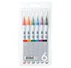 Kuretake ZIG Clean Color Real Brush 6 Pen, Colors, RB-6000AT/6VA