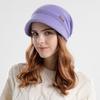 Soft Plush Beanies Short Brim Bonnet Fashion Knitted Hat  Women Girl