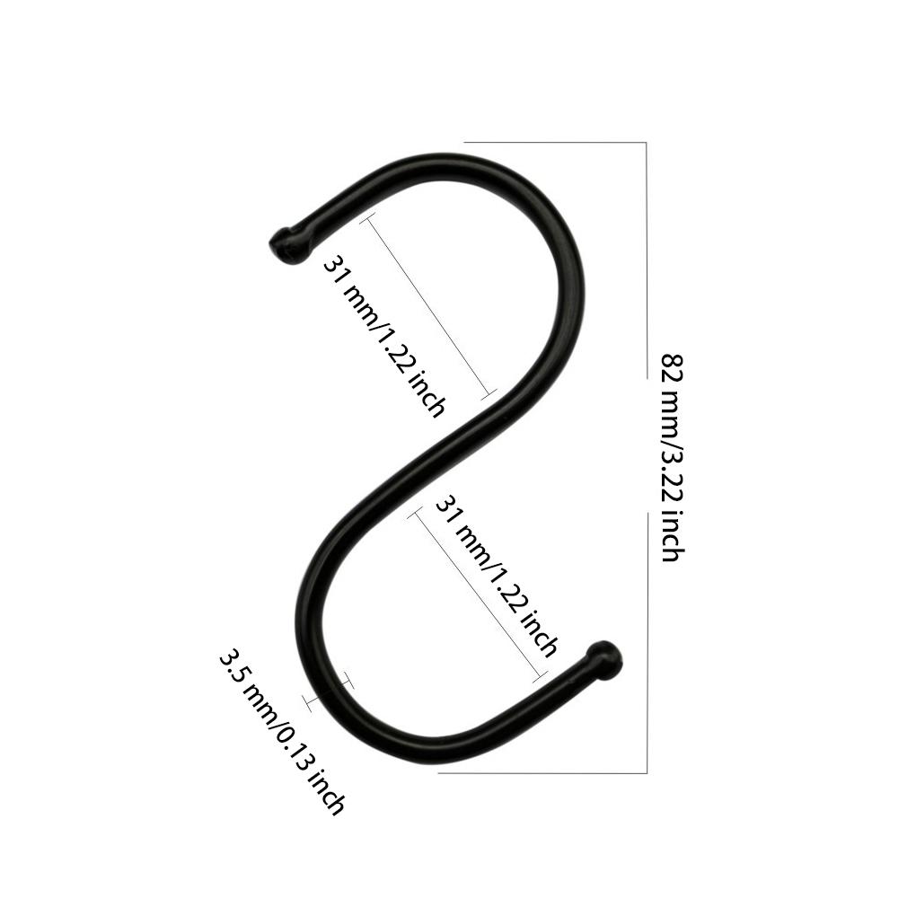 Черные S-образные металлические крючки, держатель для полотенец, органайзер для пальто, вешалка для перил, для дома, ванной, офиса, хранения инструментов