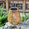 Солнечная бамбуковая лампа из ротанга с датчиком освещенности, автоматическое включение/выключение, IP65, водонепроницаемая, в стиле ретро, ​​ручная работа