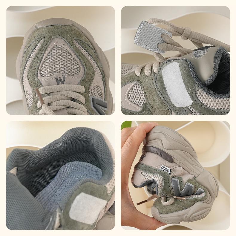 Детские кроссовки [Alphabet Sports] Весна и Осень Новые 23107 Мальчики и Девочки Юаньцзу Зеленый Серый Маленькие Дети Старшие Дети EVA