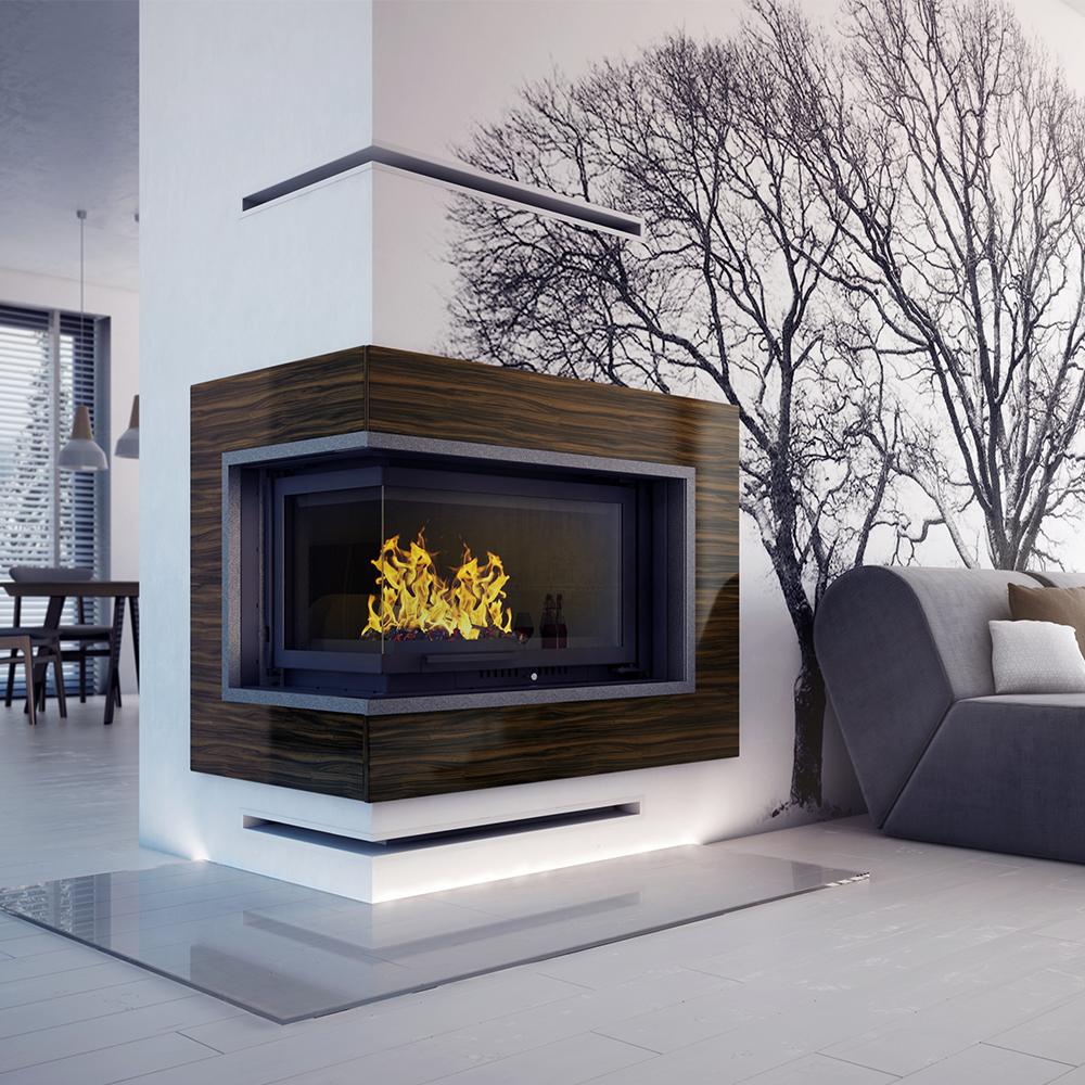 Чугунный камин KRATKI OLIWIA левый 16 кВт Ø 200