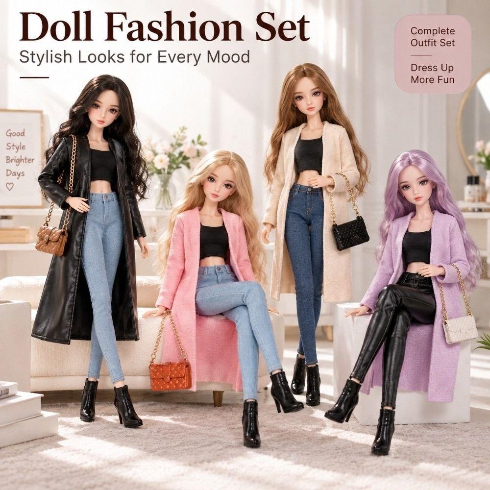 4Colors Original 1/6 Joints Doll Clothes Gold Hair England Style Dress Up Girl Play House Toys