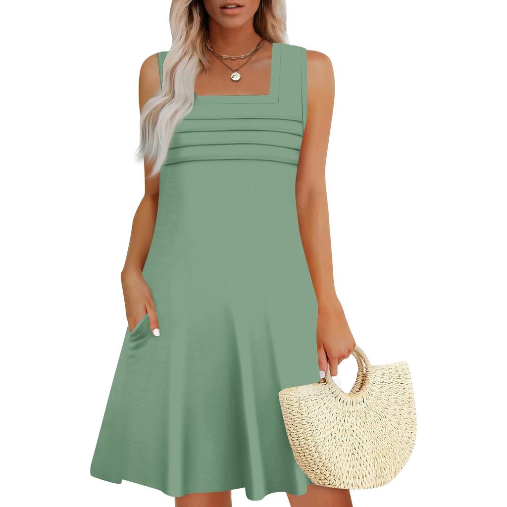 Женские летние повседневные лепестковые узкие полосатые плиссированные однотонные платья