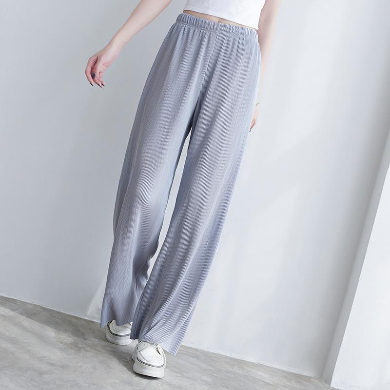 Летние свободные брюки свободного покроя с высокой талией, прямые брюки для йоги и танцев, повседневные брюки для женщин