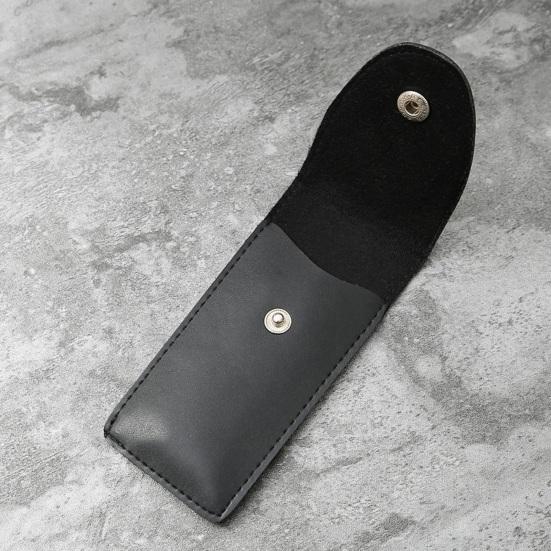 Eyeglasses Case On Belt Compact Wear-Resistant with Snap Button Closure Faux Leather Reading Glasses Case Outdoor Use