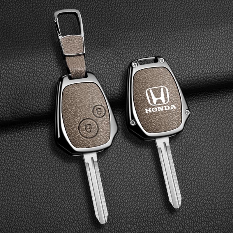 Zinc Alloy Leather Car Remote Key Case Cover For HONDA Accord CRV Pilot Civic 2003 2007 2008 2009 2010 2011 2012 2013 Accessory XE2