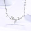S925 Sterling Silver Flowers Necklace Women's Diamond-Embedded Vintage Plum Blossom Korean Style Creative Flower Artistic Fashion Clavicle Chain