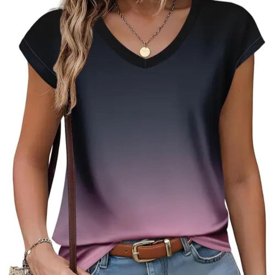 Женская модная летняя новая повседневная универсальная футболка с принтом