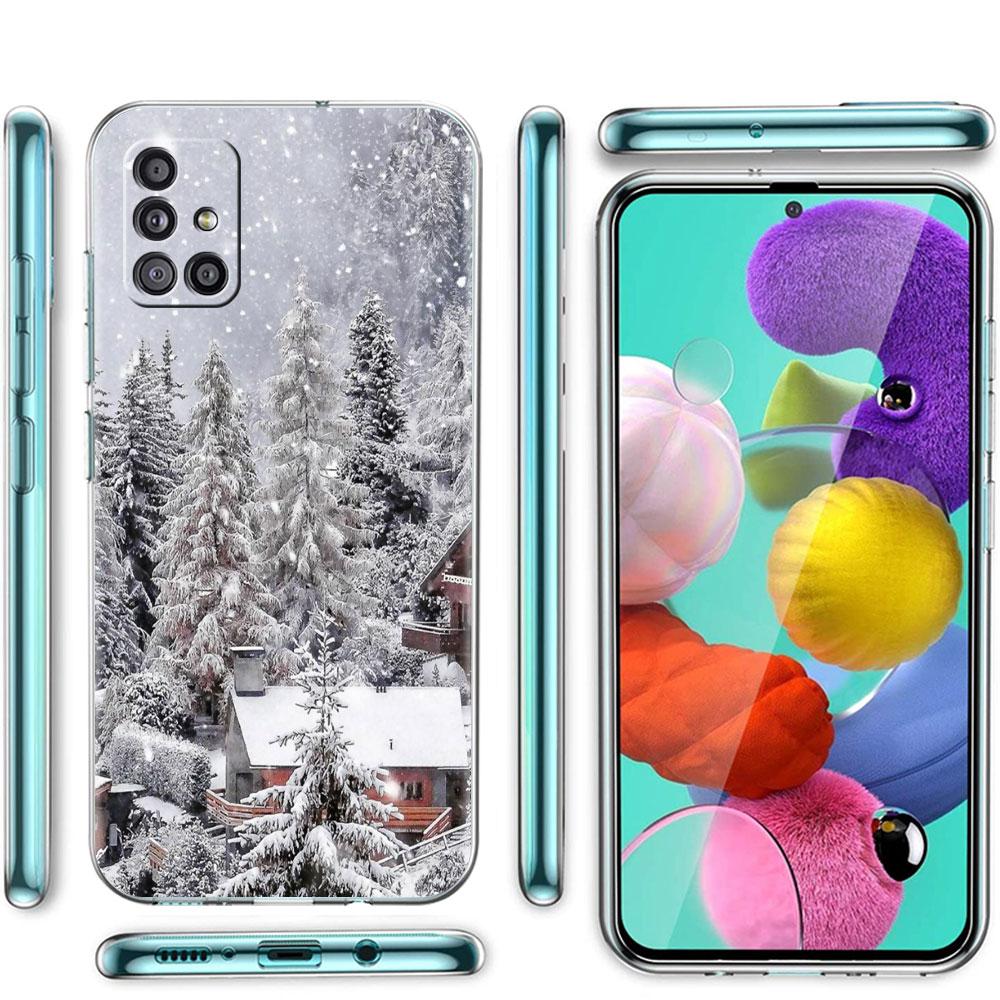 Прозрачный чехол для Samsung Galaxy A52 A12 A51 A32 A21s A71 A32 A22 50 A70 A31 A72 5G, чехол для телефона, зимний жесткий жесткий чехол в Нью-Йорке