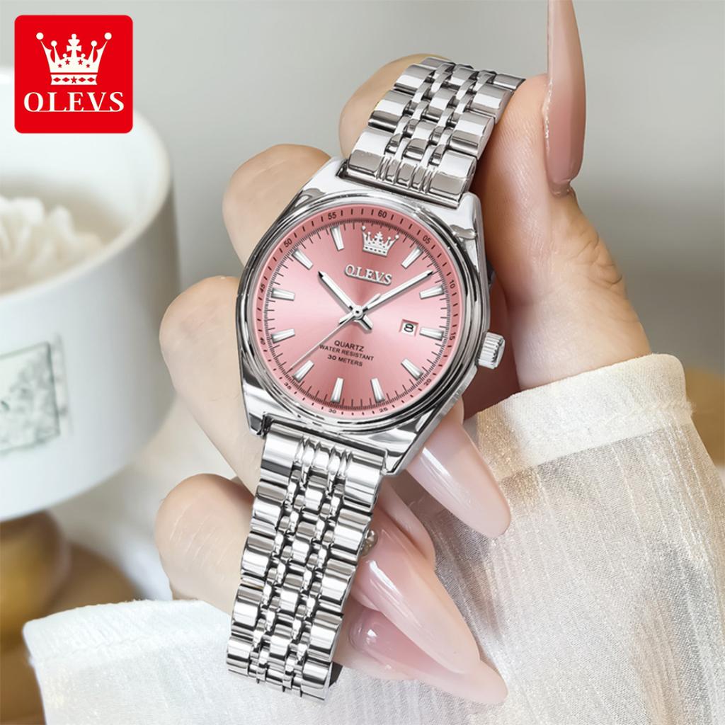 Watches Woman Elegant Quartz Watch Waterproof Luminous Stainless Steel Date Watches Woman Bracelet Gifts Box