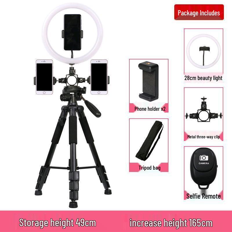 Multifunctional Mobile Streaming Tripod with Beauty Fill Light for Outdoor Videos & Selfies