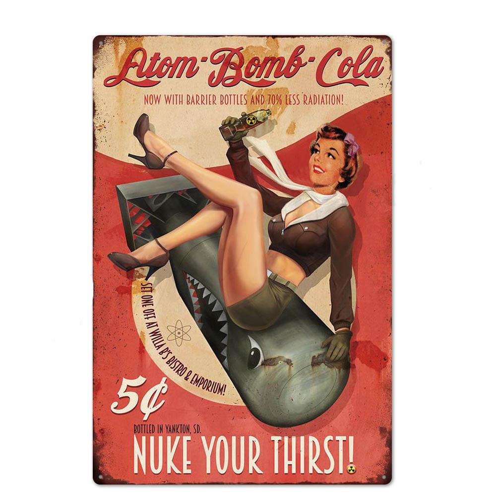 Оловянная вывеска в стиле пин-ап для девочек, металлическая винтажная сексуальная металлическая вывеска, настенный декор для бара, паба, клуба, человека, пещеры, ретро-вывески, покраска металла