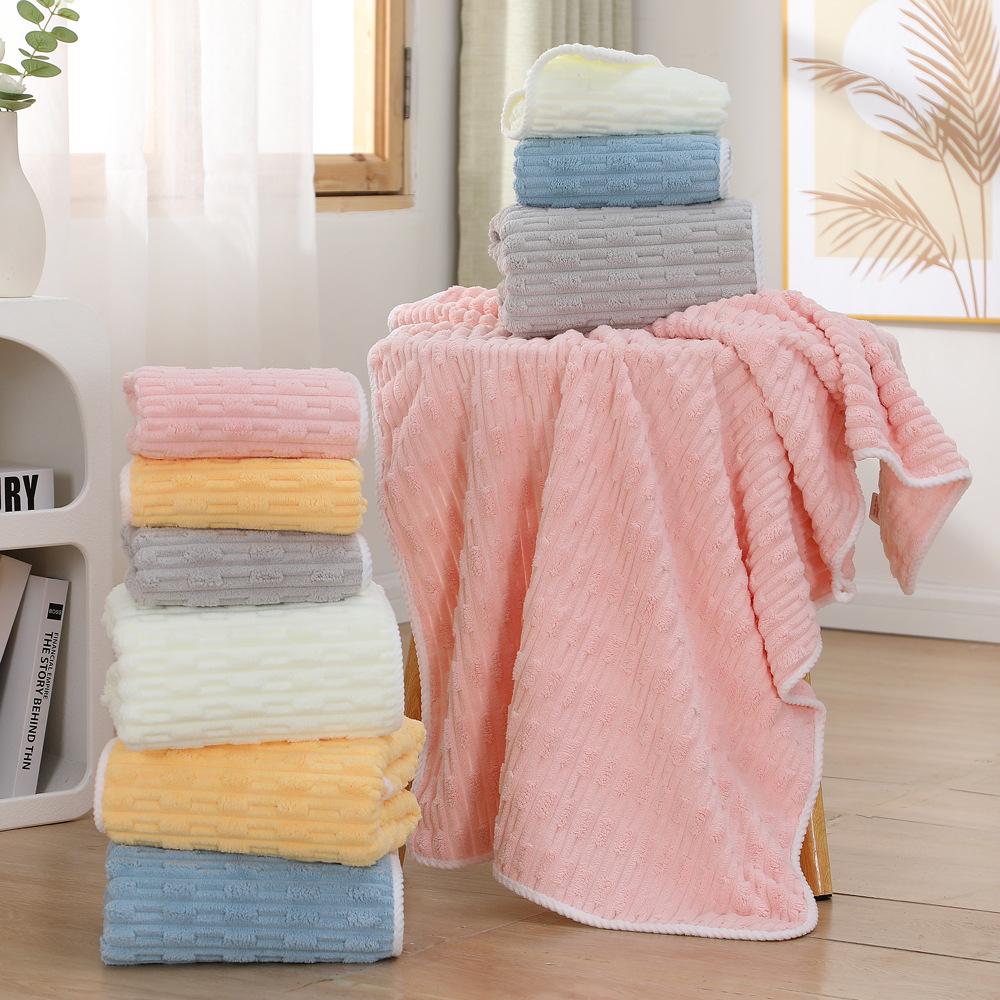 Мягкое полотенце для ванной из ультратонкого волокна, впитывающее и быстросохнущее полотенце, домашнее мягкое утолщенное полотенце для ванной цвета кораллового бархата
