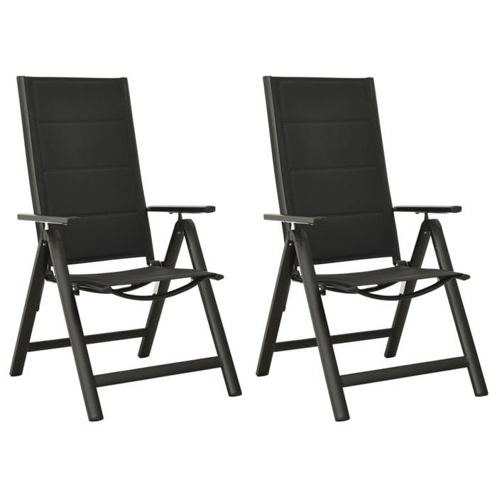 Maison Exclusive - Chaises pliantes 2 pièces en textilène et aluminium noir