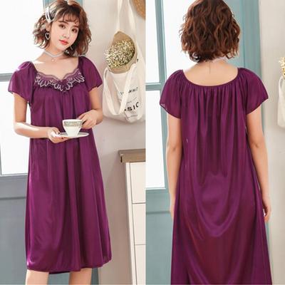 Сексуальное женское дышащее негабаритное ночное платье миди с коротким рукавом, пижама, пижама