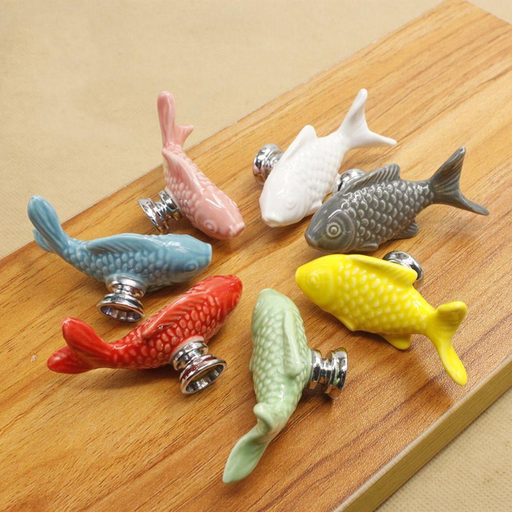 Fish Shape Drawer Knob Single Hole Door Handles Stylish Cupboard Knob  Kitchen