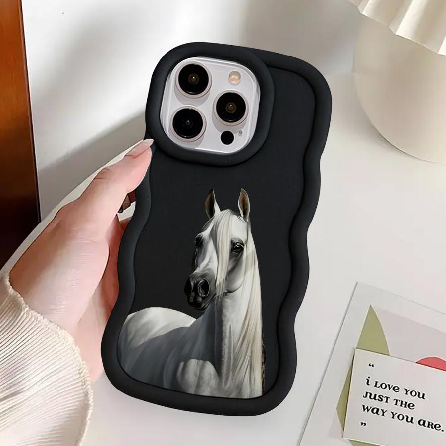 Крутой чехол-бампер с изображением лошади и тигра для iPhone 14 15 Plus 8 XR 12 13 16 Pro Max 17 Air 11