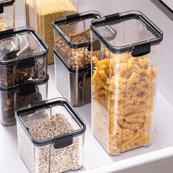 1/5Pcs Sealed Tank Large Capacity Food Grade BPA Free Transparent Design Airtight Food Flour