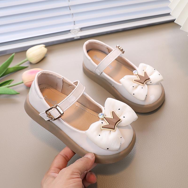 Новинка 2023 года, детские неглубокие лоферы для девочек, Нескользящие детские модные туфли принцессы с круглым носком с короной на липучке, Прямая доставка