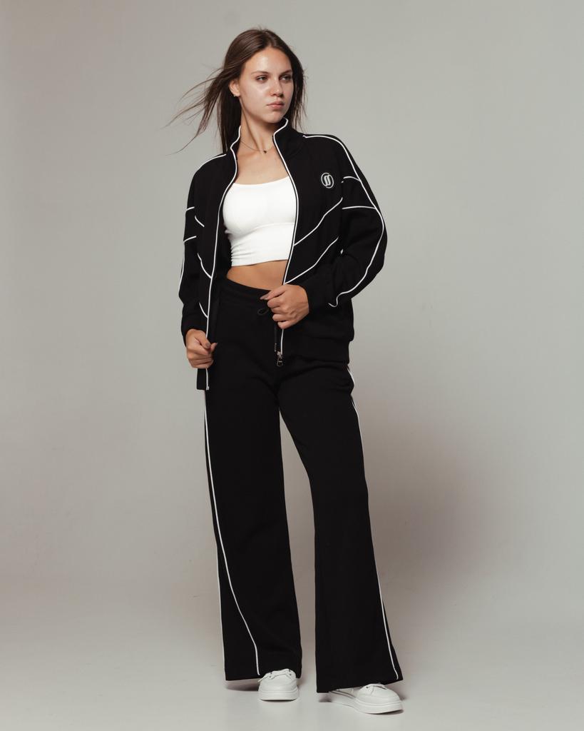 Костюм спортивный женский Samsara 1300 36 черный (кофта, штаны)