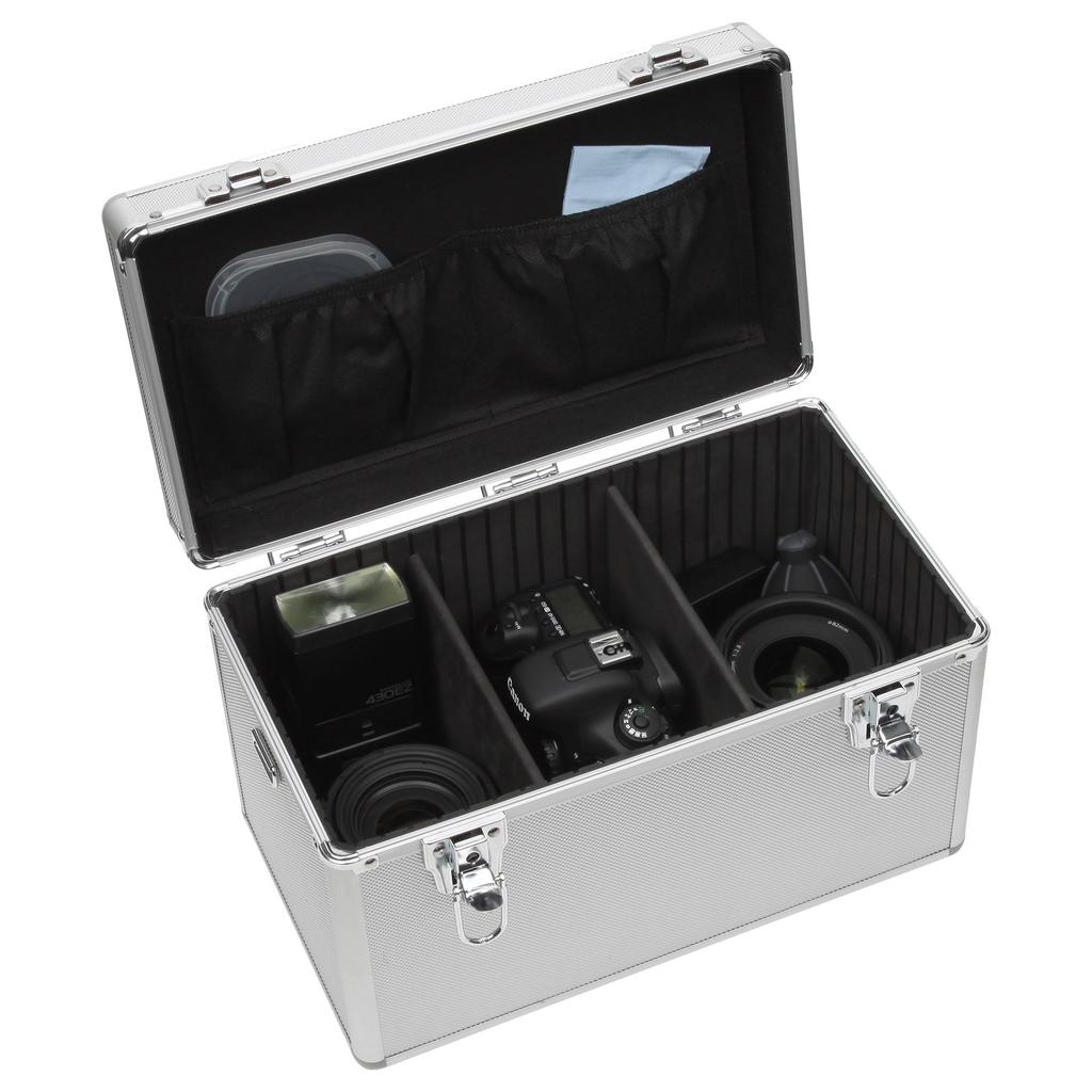 HAKUBA Hard Case Aluminum Case Box L 15L Large SLR Camera Storage with Shoulder Strap Silver AC-02 ALC-AC02-L