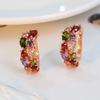 Multicolored Earring Vintage Zirconia Rose Gold Plated Custom Fine Jewelry Earrings 2024
