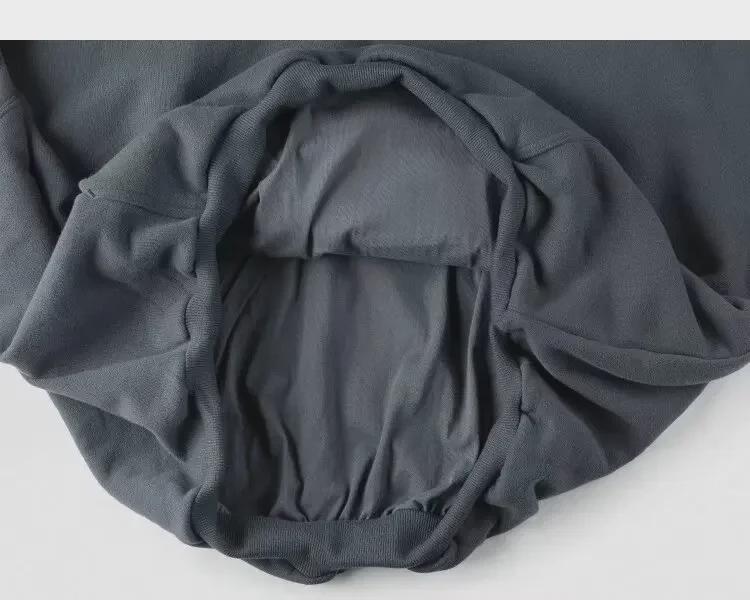 Винтажная американская серая мужская толстовка-пуловер с воротником-стойкой и капюшоном