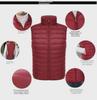 Men's Lightweight Down Cotton Vest Jacket - Large, Warm, Fashionable Stand-Up Collar