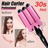 Triple Barrel Hair Waver - Reversible Big & Small Wave Styles, EU Plug Wave Pattern Electric Hair Curler Salon Accessories Tools