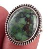 Natural Tibetan Turquoise Gemstone Handmade 925 Sterling Silver Ring Size 7 L3H15